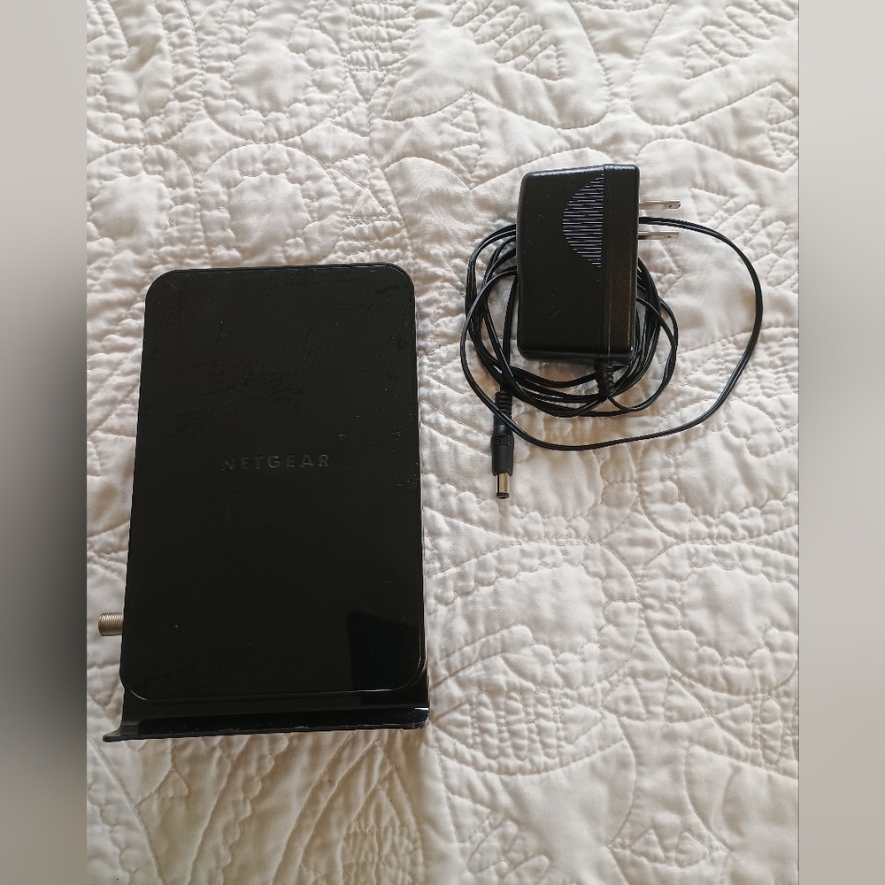 Netgear Black Modem with Power Adapter